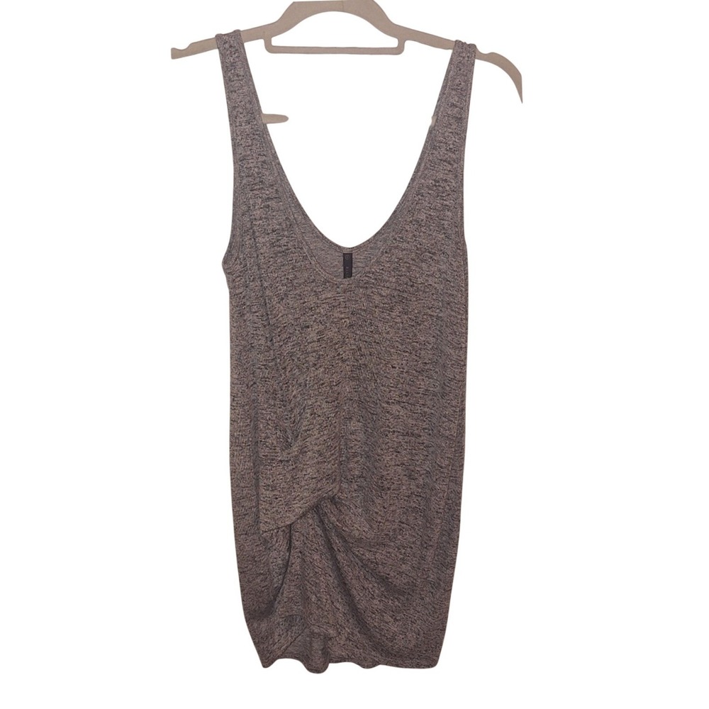 Riller Heathered Knit Twist Front V Neck Tank Top Size 0 Casual